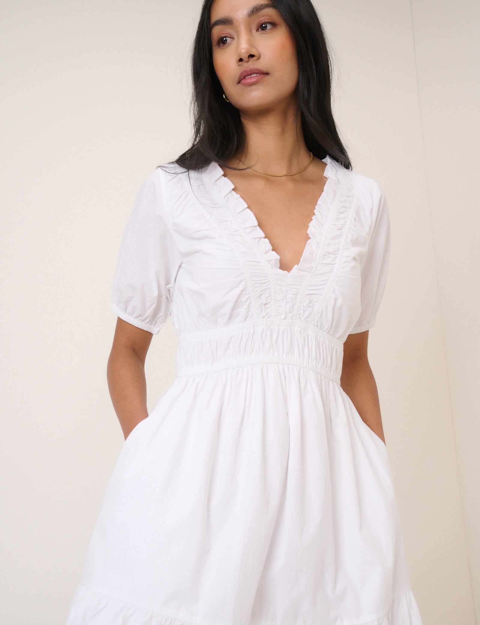 Collar Button Front Short Sleeve Orla Midi Dress | Nobody's Child